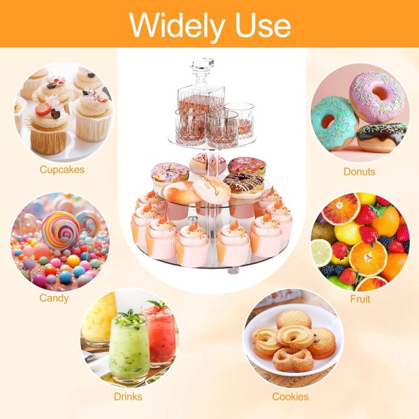 Wish Wedding Acrylic Cupcake Stand Tiered Display Food Grade-7