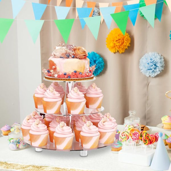 Wish Wedding Acrylic Cupcake Stand Tiered Display Food Grade-2