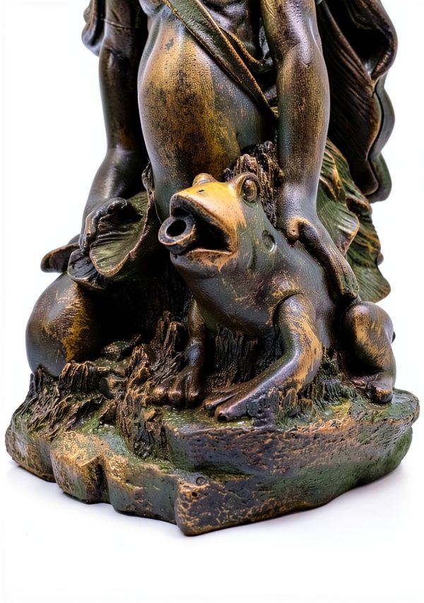 Pond Water Spitter Resin Fairy Frog Garden Decor Green Vista-3