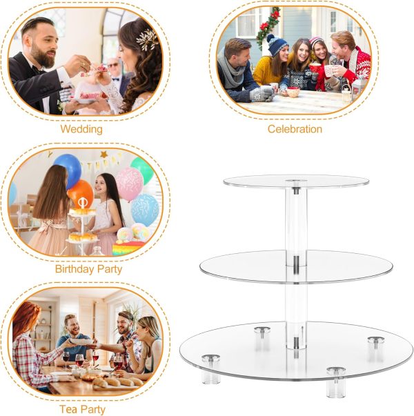 Wish Wedding Acrylic Cupcake Stand Tiered Display Food Grade-6