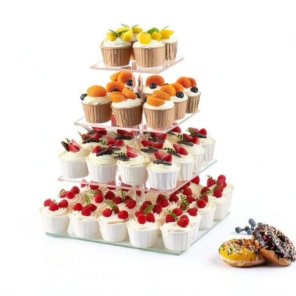 Henable 4 Tier Acrylic Cupcake Stand LED-2