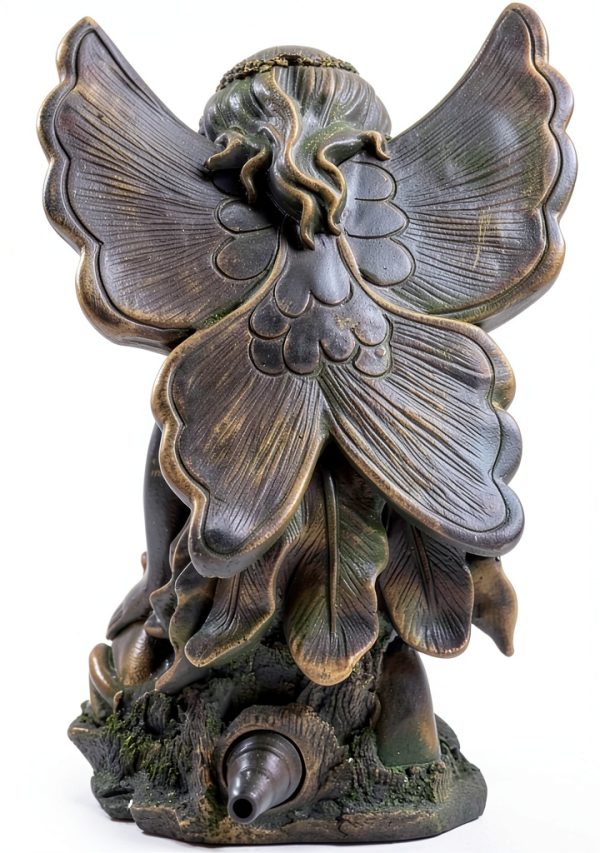 Pond Water Spitter Resin Fairy Frog Garden Decor Green Vista-2