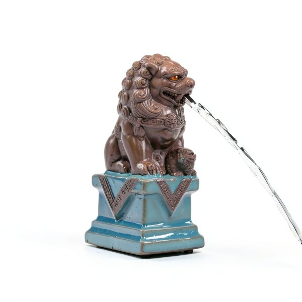 ZYZSY Ceramic Lion Water Spitter Fade Resistant Garden Decor-2