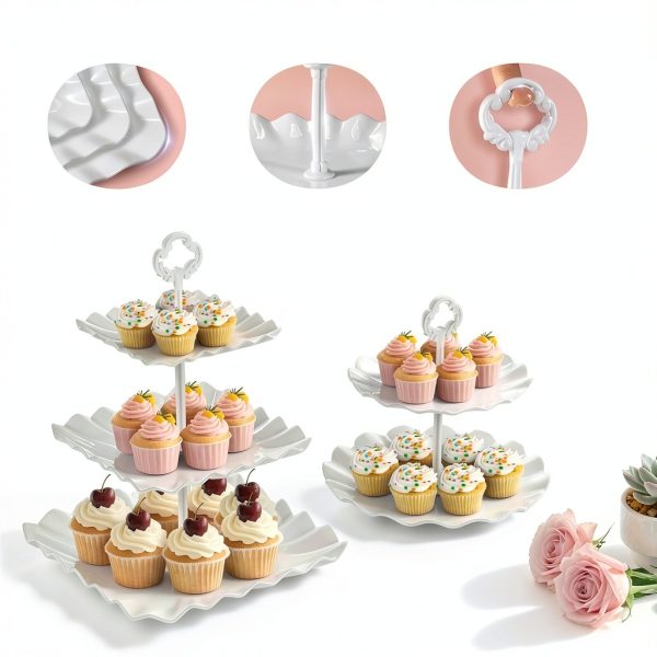 AIMSEAL Cupcake Stands Plastic Tiered Dessert Display Set-1