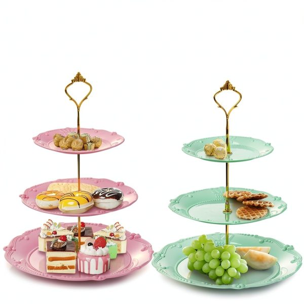 Fasmov 3 Tier Cupcake Stand Portable Plastic Food Grade-6