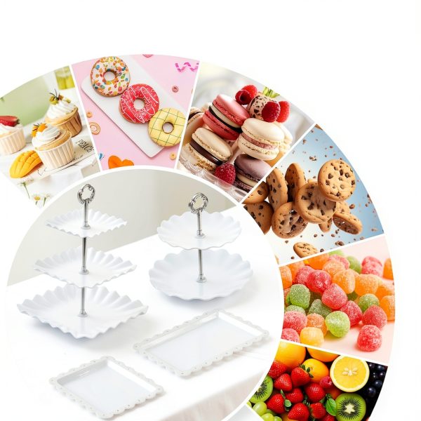 AIMSEAL Cupcake Stands Plastic Tiered Dessert Display Set-6