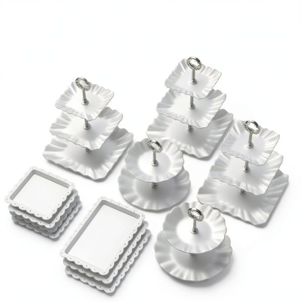AIMSEAL Cupcake Stands Plastic Tiered Dessert Display Set-7