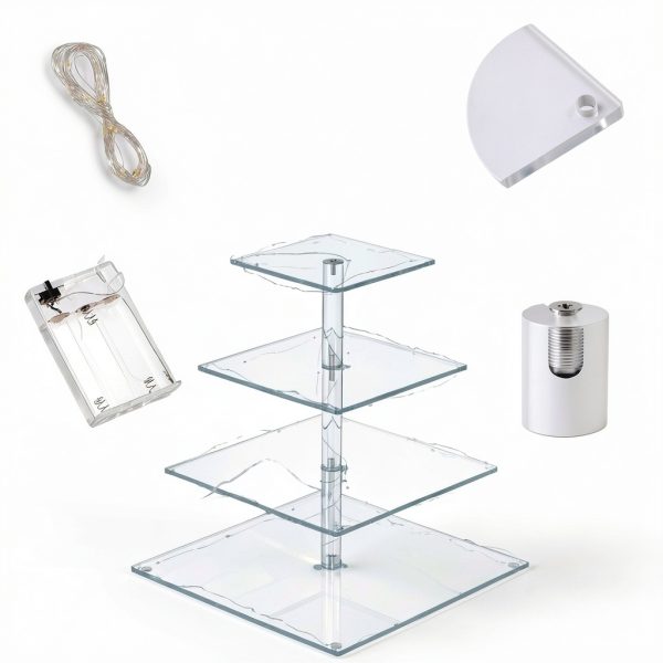 Henable 4 Tier Acrylic Cupcake Stand LED-4