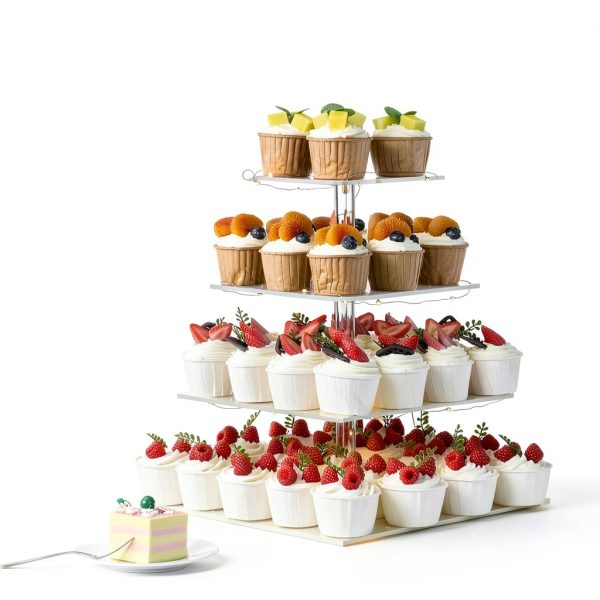 Henable 4 Tier Acrylic Cupcake Stand LED-3