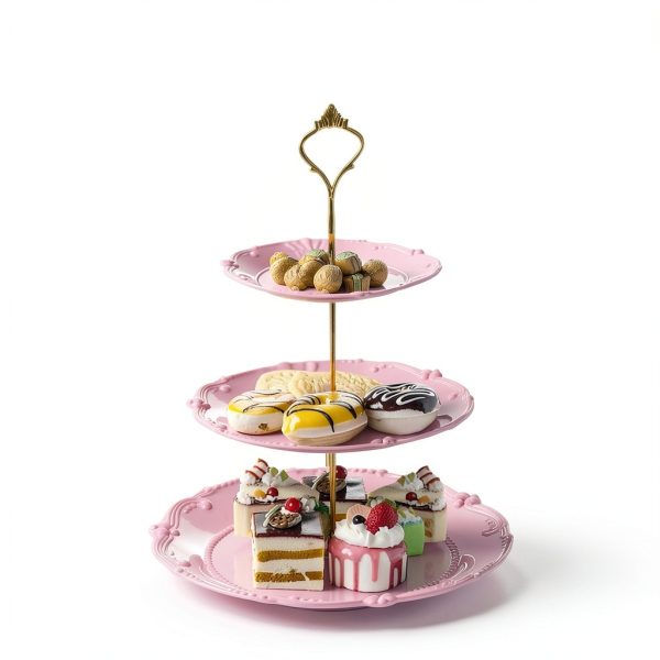Fasmov 3 Tier Cupcake Stand Portable Plastic Food Grade-4