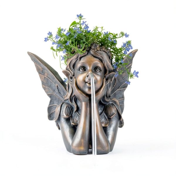 Aquascape Fairy Planter Spitter Bronze Polycast-4