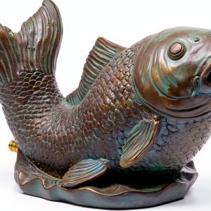 Koi Statuary Spitter GreenVista Brass Pond Spitter-0