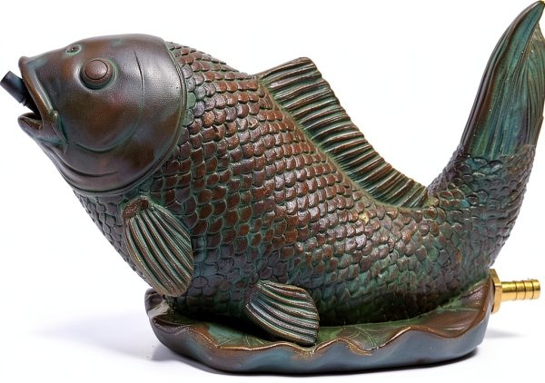 Koi Statuary Spitter GreenVista Brass Pond Spitter-3