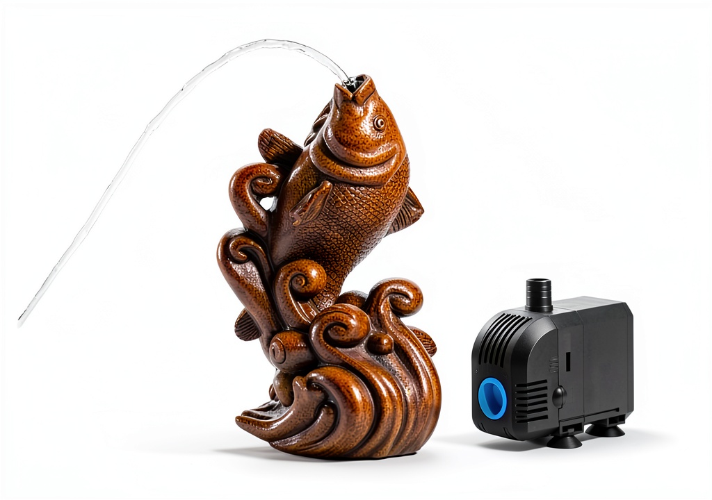 Pond H2o Gold Resin Dancing Koi Fish Fountain