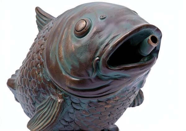 Koi Statuary Spitter GreenVista Brass Pond Spitter-4