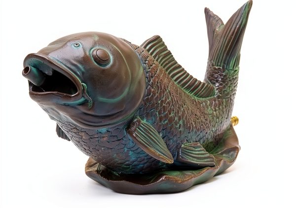 Koi Statuary Spitter GreenVista Brass Pond Spitter-5