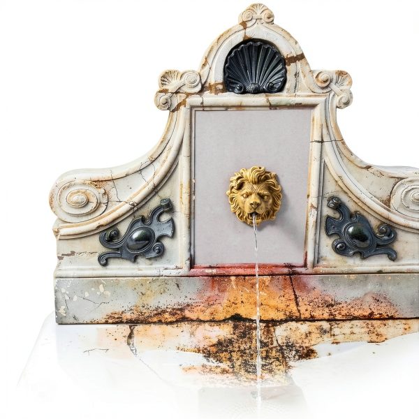 PRETYZOOM Lion Head Fountain Nozzle Wall Mount Pond Water Spitter-3