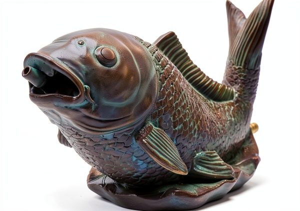 Koi Statuary Spitter GreenVista Brass Pond Spitter-2