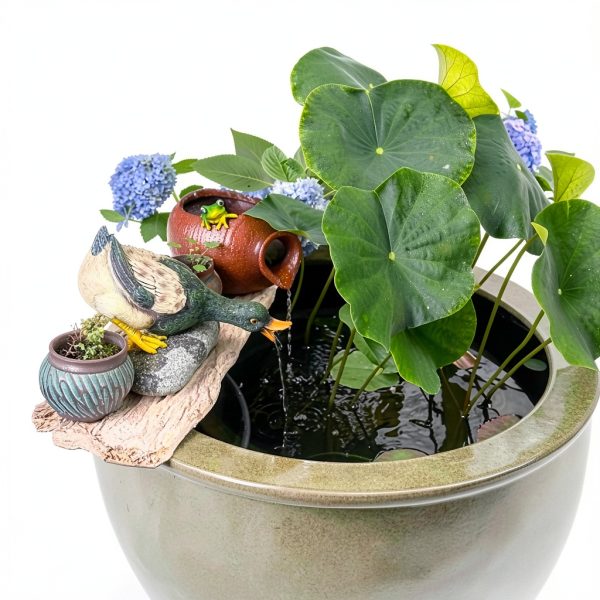 SRDCAIM Green Resin Pond Spitter Garden Decoration-4