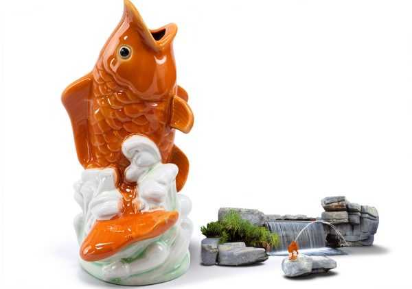 ESiiFuu Ceramic Pond Spitter Vintage Water Fountain-1