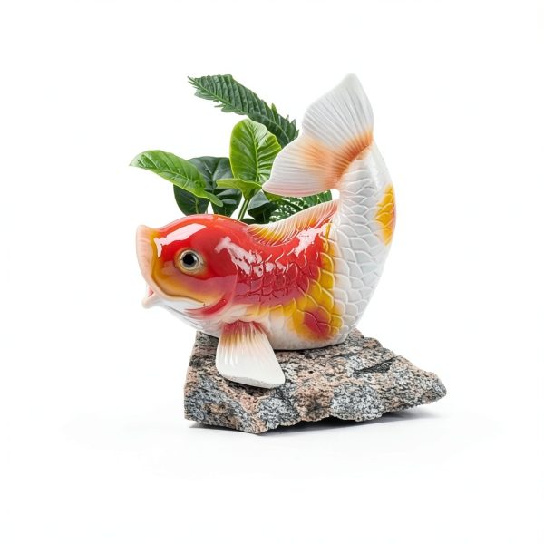 Koi Water Fountain by GYX shop Red Resin-1