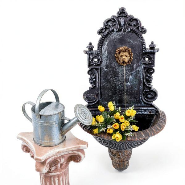 PRETYZOOM Lion Head Fountain Nozzle Wall Mount Pond Water Spitter-2