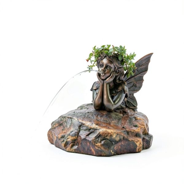 Aquascape Fairy Planter Spitter Bronze Polycast-5