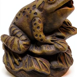 Massarelli's Frog Pond Spitter Cast Stone Garden Statue Brown-0