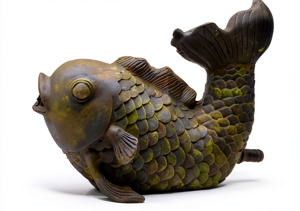Installing Pond Water Spitter Cobalt Aquatics Koi UV-Resistant Resin Model 16001 on a wooden desk