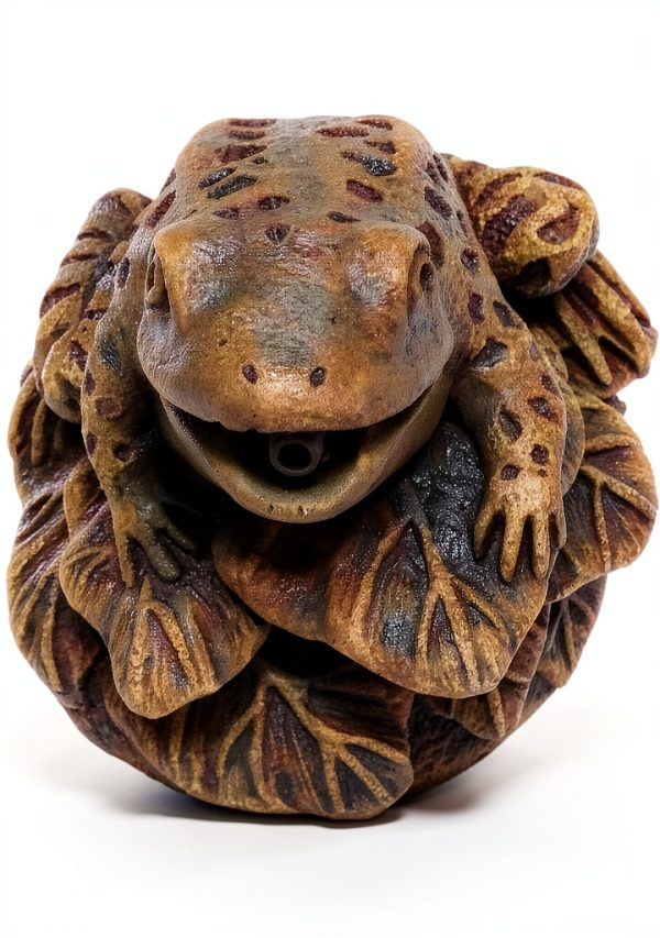Massarelli's Frog Pond Spitter Cast Stone Garden Statue Brown-1