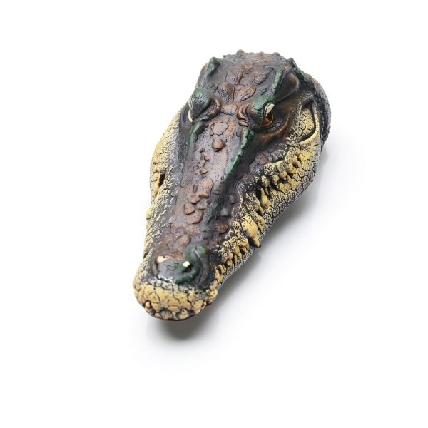 Yorkmills Crocodile Head Decoy for Pond Yard – Natural Resin-6