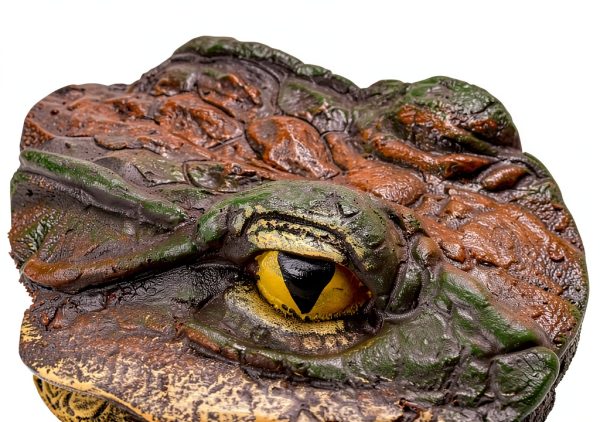 Yorkmills Crocodile Head Decoy for Pond Yard – Natural Resin-2