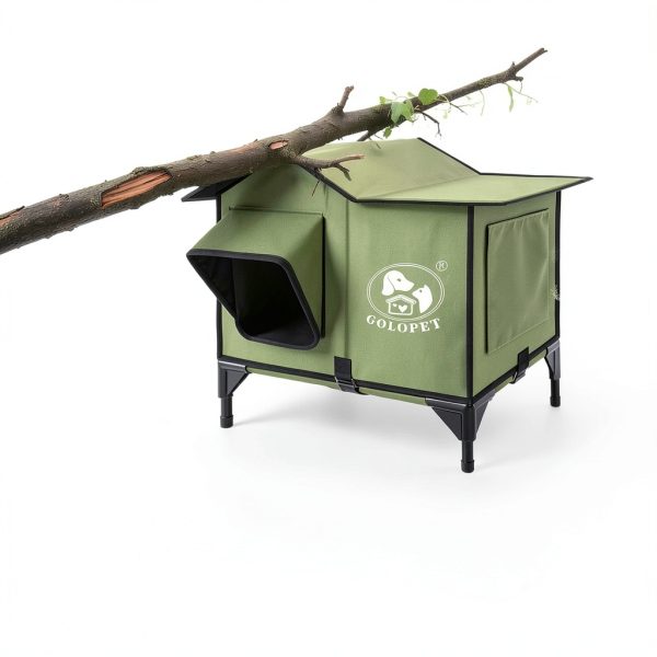 Heated Cat House Outdoor 21x17x17 GOLOPET with Intelligent Controller-2