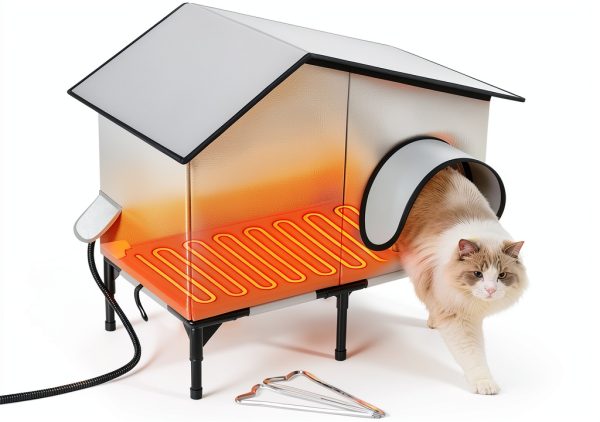 Heated Outdoor Cat House Txunocy Waterproof Insulated Shelter ZLC-CAT-0