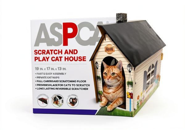 Cardboard Cat House ASPCA - Hideaway Scratcher, 19x17x13 in, Cottage-3