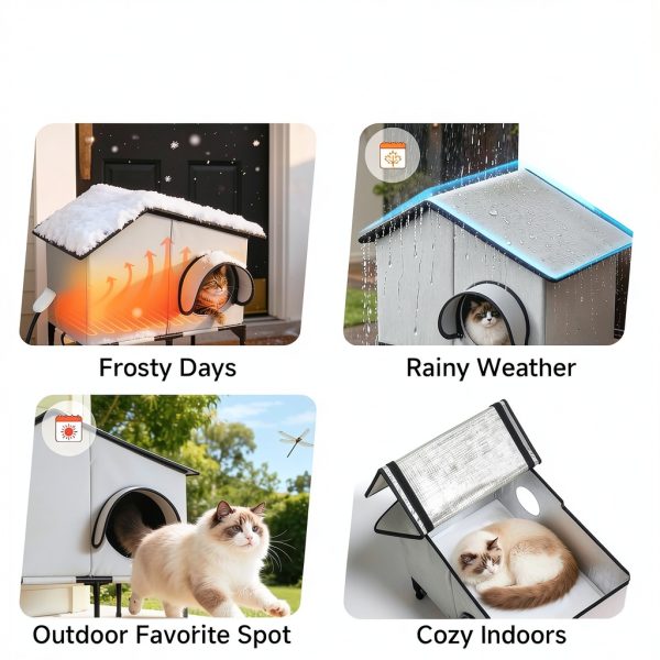 Heated Outdoor Cat House Txunocy Waterproof Insulated Shelter ZLC-CAT-3