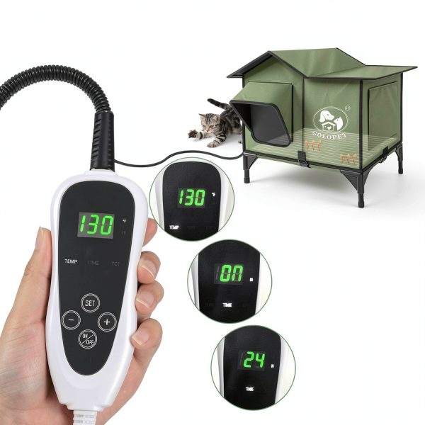 Heated Cat House Outdoor 21x17x17 GOLOPET with Intelligent Controller-3