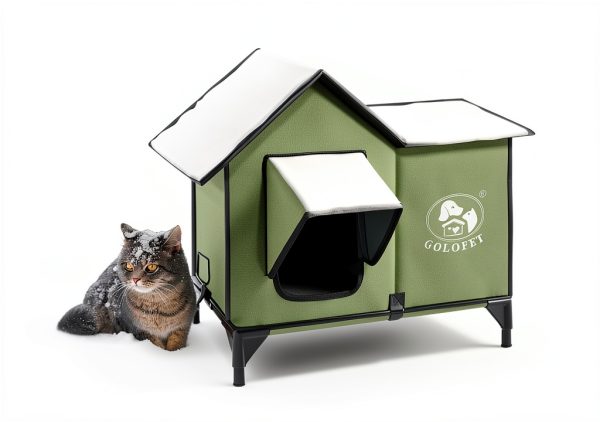 Heated Cat House Outdoor 21x17x17 GOLOPET with Intelligent Controller-5