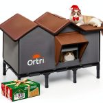 Outdoor Heated Cat House for Outside: Winter Insulated Weatherproof 30"×14"×20" Shelter with Extra Large Elevated Warm Heater and Waterproof Heating Bed for Multiple Feral Kitties Small Pets for Barn-0